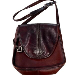Brighton Brown Leather Braided Adjustable Strap Crossbody Bag